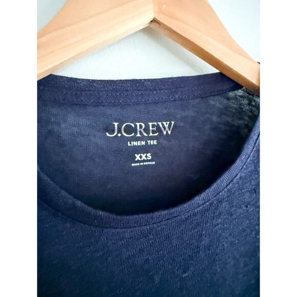 J.Crew | NWT New relaxed linen T-shirt in Navy Blue | Sz XXS - Picture 3 of 7